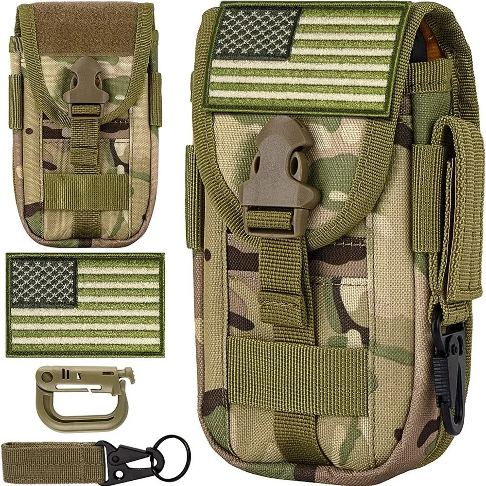 Tactical Cell Phone Holster Pouch with US Flag Patch